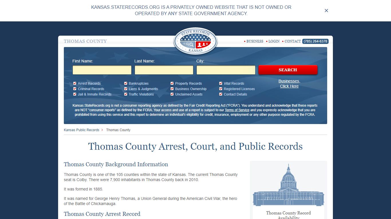 Thomas County Arrest, Court, and Public Records