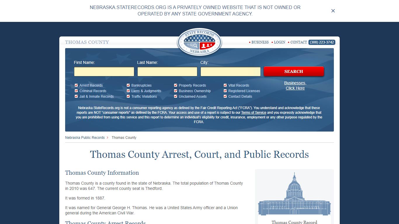 Thomas County Arrest, Court, and Public Records